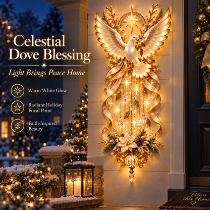 🔥Hot Sale 49% OFF✨ Celestial Dove Blessing Wall Light — Bring Peace, Hope & Christmas Joy Home 🕊️🎄