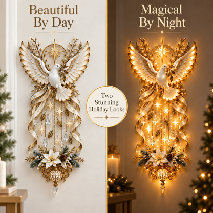 🔥Hot Sale 49% OFF✨ Celestial Dove Blessing Wall Light — Bring Peace, Hope & Christmas Joy Home 🕊️🎄