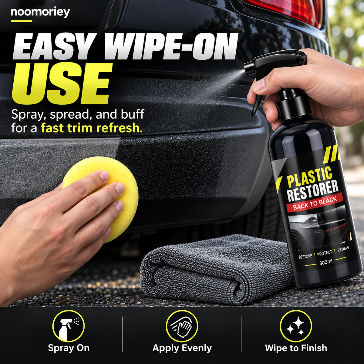Car Plastic & Leather Restorer – Interior Trim Shine & Protection