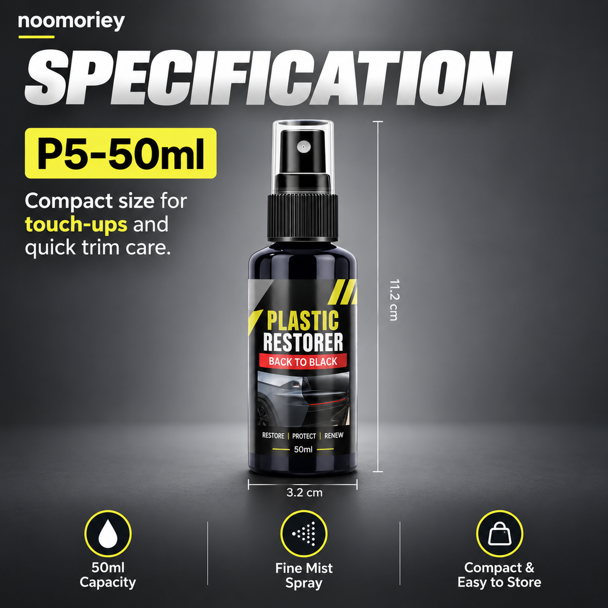 Car Plastic & Leather Restorer – Interior Trim Shine & Protection