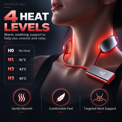 🔥 Mini Heated Neck Massager Necklace – 4 Modes, 9 Intensity Levels & Dual-Pulse Relaxation