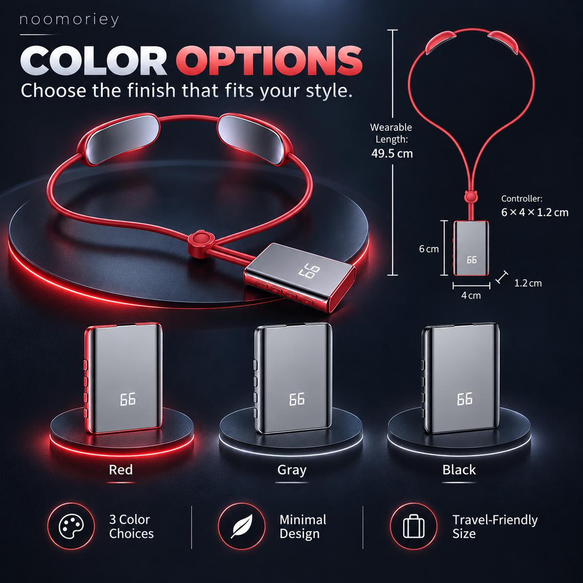🔥 Mini Heated Neck Massager Necklace – 4 Modes, 9 Intensity Levels & Dual-Pulse Relaxation