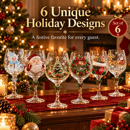 🎅Limited Edition🎄 Christmas Hosting Essential | 6-Piece Festive 3D Wine Glass Gift Set