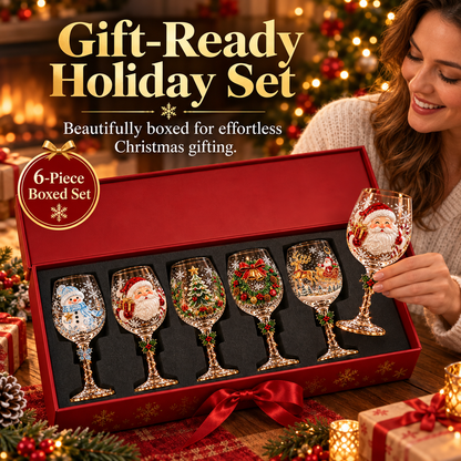 🎅Limited Edition🎄 Christmas Hosting Essential | 6-Piece Festive 3D Wine Glass Gift Set
