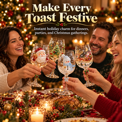 🎅Limited Edition🎄 Christmas Hosting Essential | 6-Piece Festive 3D Wine Glass Gift Set