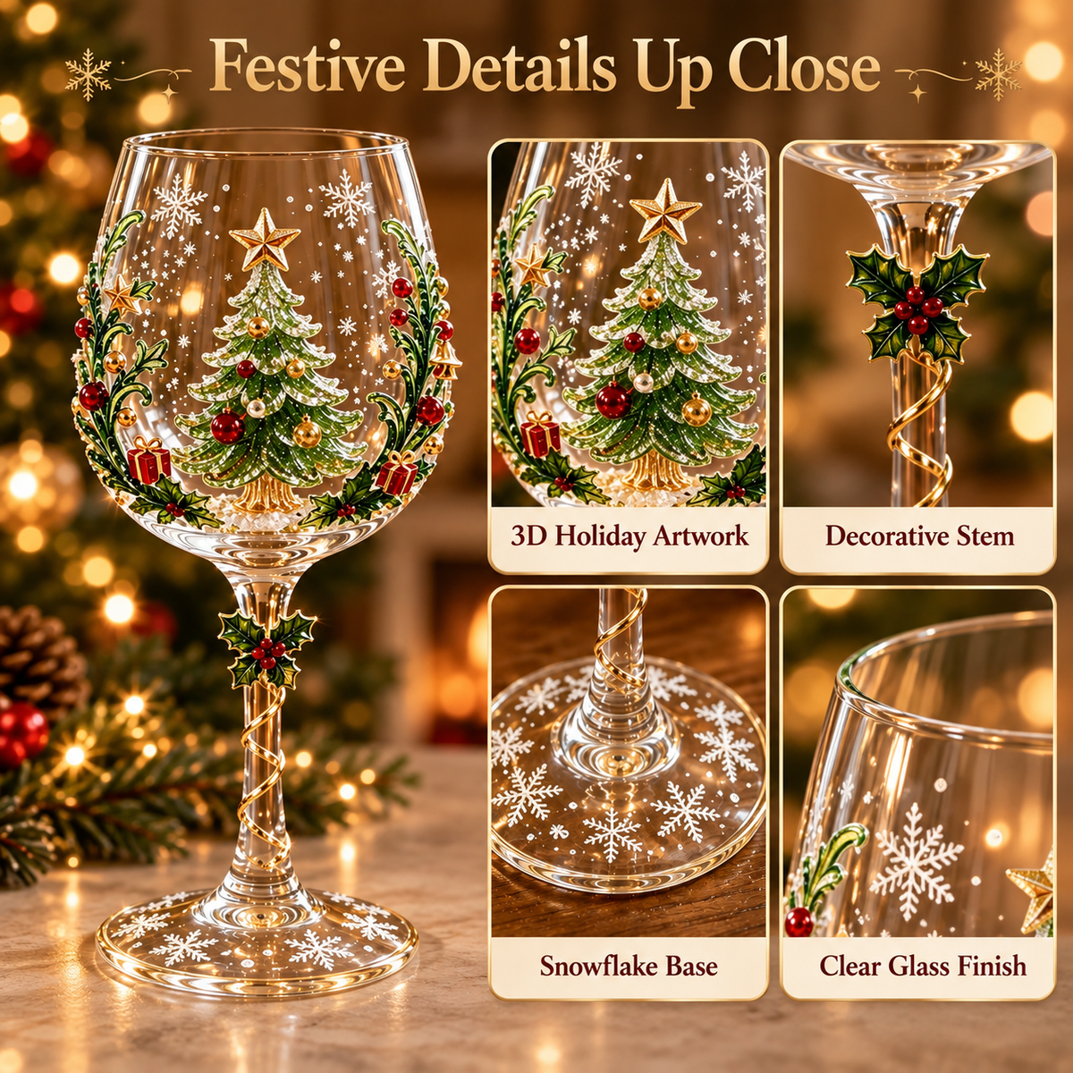 🎅Limited Edition🎄 Christmas Hosting Essential | 6-Piece Festive 3D Wine Glass Gift Set