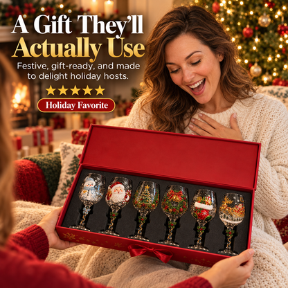 🎅Limited Edition🎄 Christmas Hosting Essential | 6-Piece Festive 3D Wine Glass Gift Set