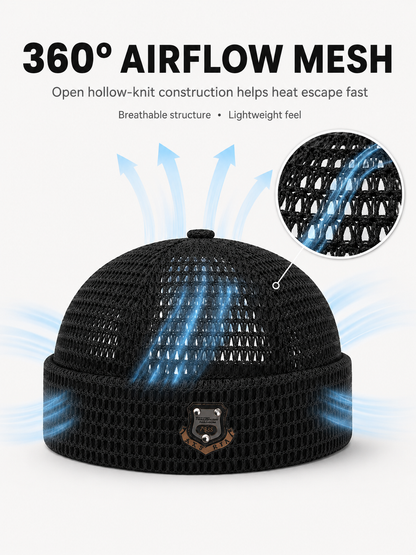 🏃 Lightweight Netting Beanie – Breathable Cuffed Skull Cap for Summer Runs