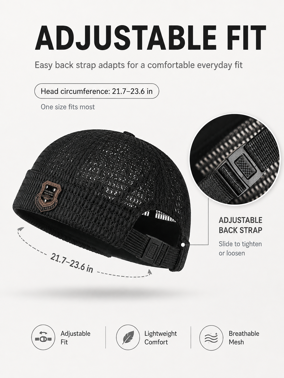 🏃 Lightweight Netting Beanie – Breathable Cuffed Skull Cap for Summer Runs
