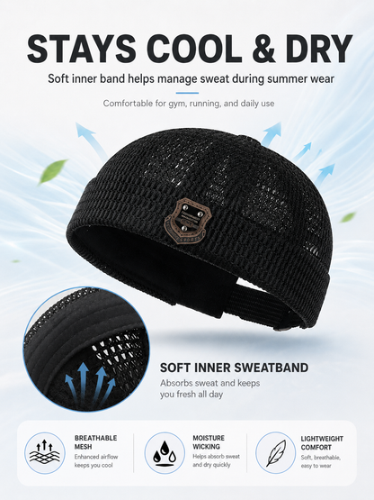 🏃 Lightweight Netting Beanie – Breathable Cuffed Skull Cap for Summer Runs