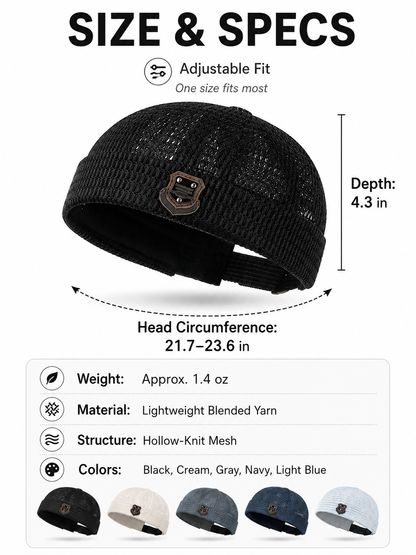 🏃 Lightweight Netting Beanie – Breathable Cuffed Skull Cap for Summer Runs