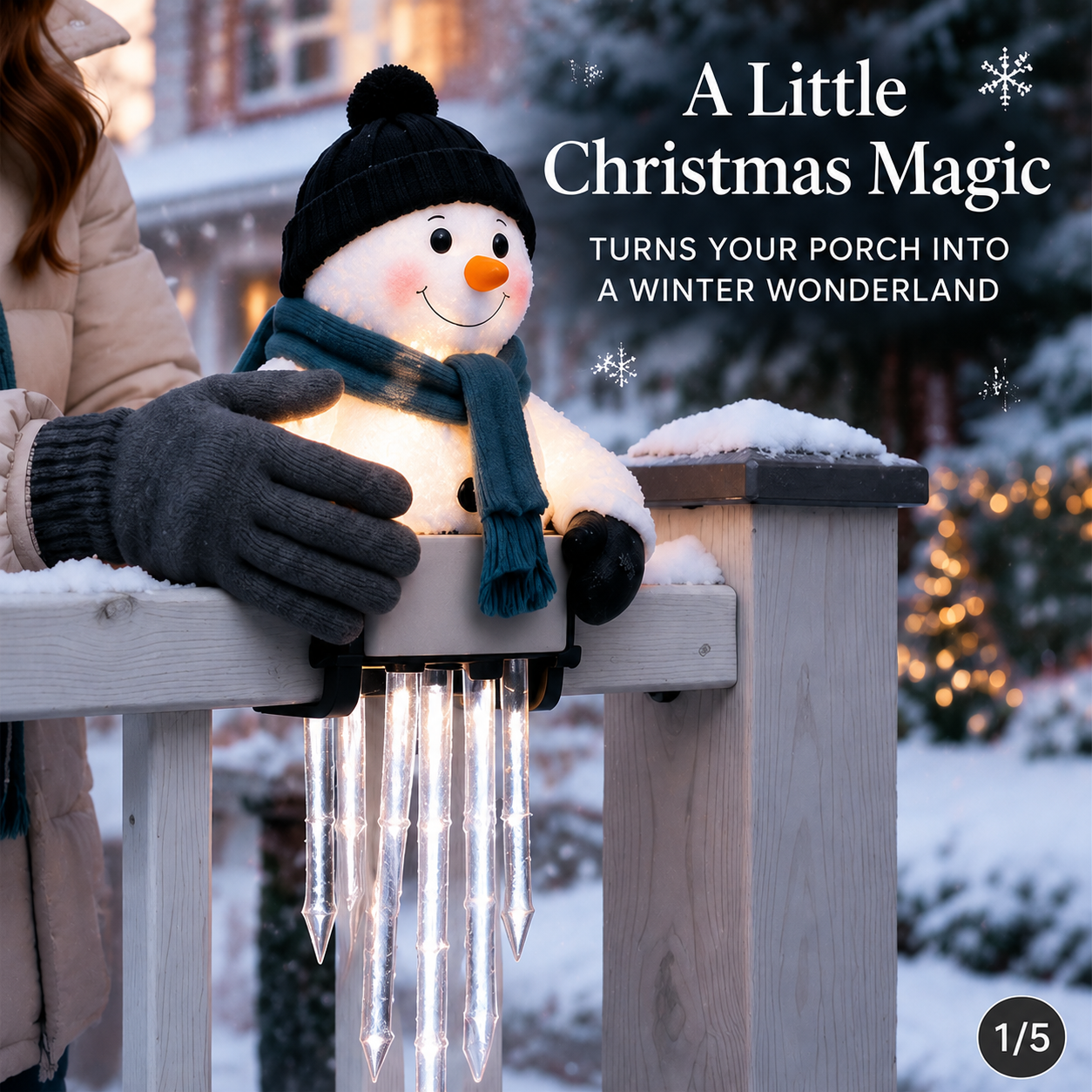 ☃️WinterGlow Snowman Icicle Light Decor