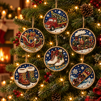 6PCS DIY Christmas Wooden Diamond Art Ornaments Kit 🌟🪵