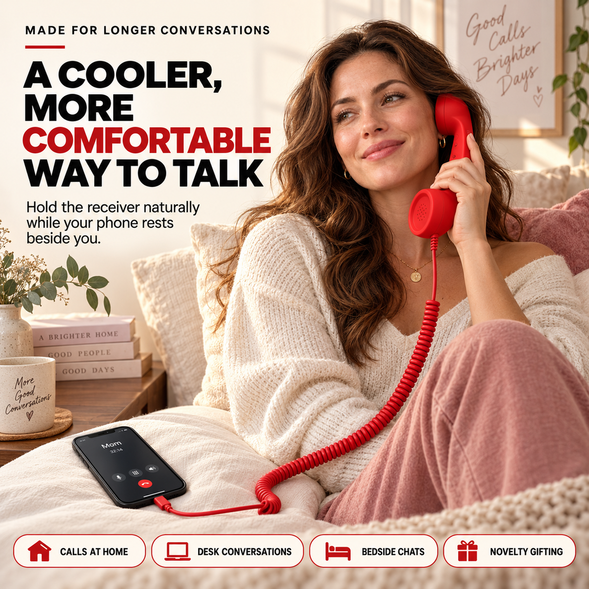 ☎️ Retro Wired Phone Handset for Smartphones