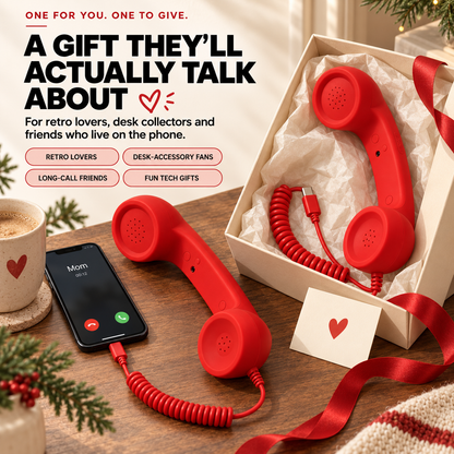 ☎️ Retro Wired Phone Handset for Smartphones