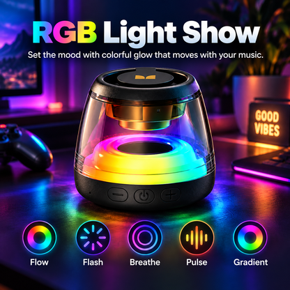 🎵 Bluetooth 6.0 Portable Speaker – RGB Lights, 360° TWS Stereo Sound, Magnetic Design, Long Battery Life