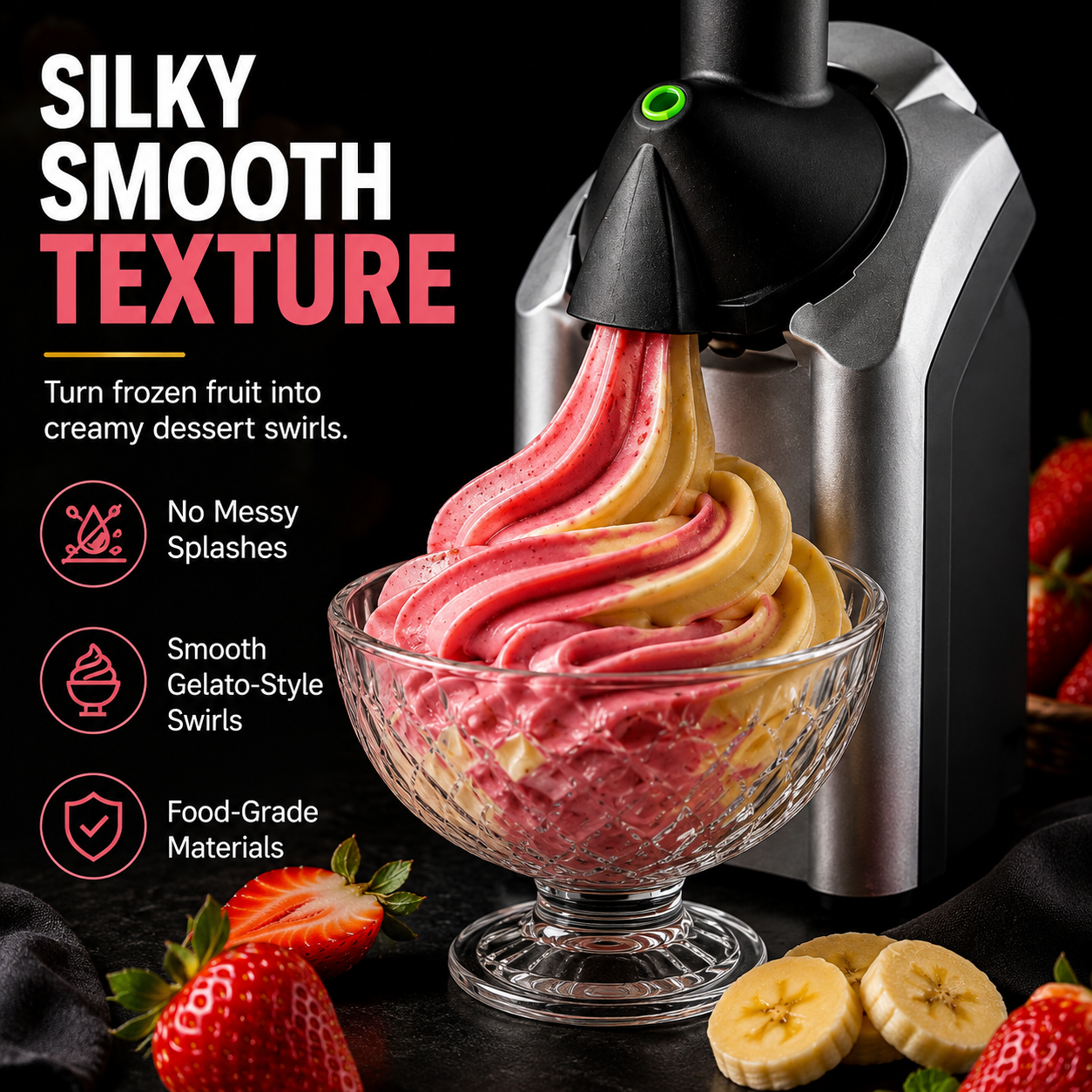 🍦Family Fruit Ice Cream Maker | 100% Natural Sugar-Free Desserts, BPA-Free & Safe For Children