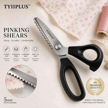 Stainless Steel Pinking Shears – 9.1' Zig Zag Fabric Scissors for Sewing, Quilting, Dressmaking & DIY Crafts