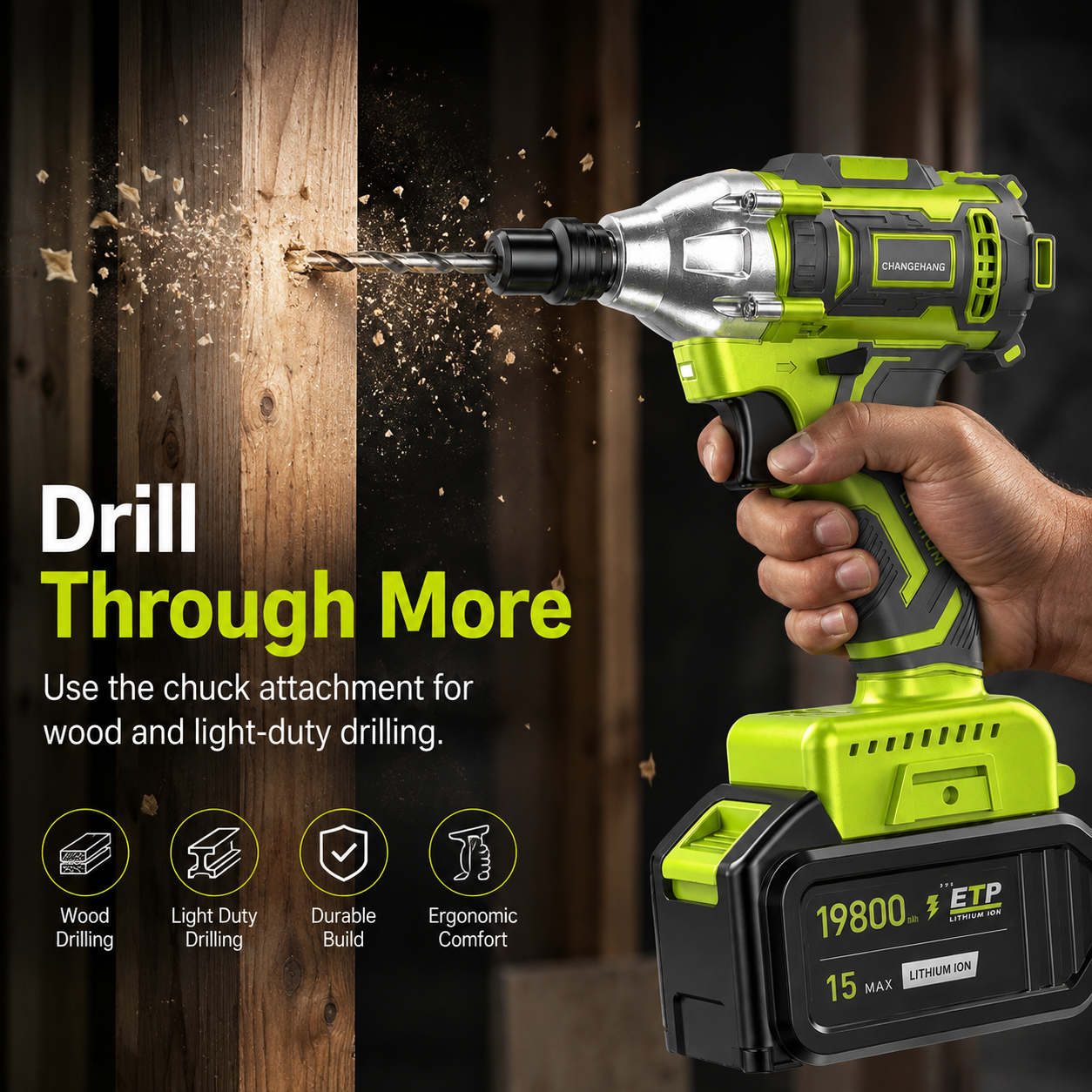 🔧 2-in-1 Brushless Cordless Impact Wrench & Drill Kit