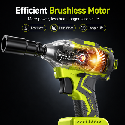 🔧 2-in-1 Brushless Cordless Impact Wrench & Drill Kit