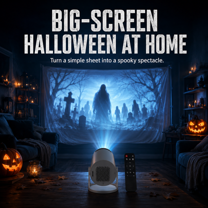 👻 Halloween Window Projector with Scary Videos & Screen