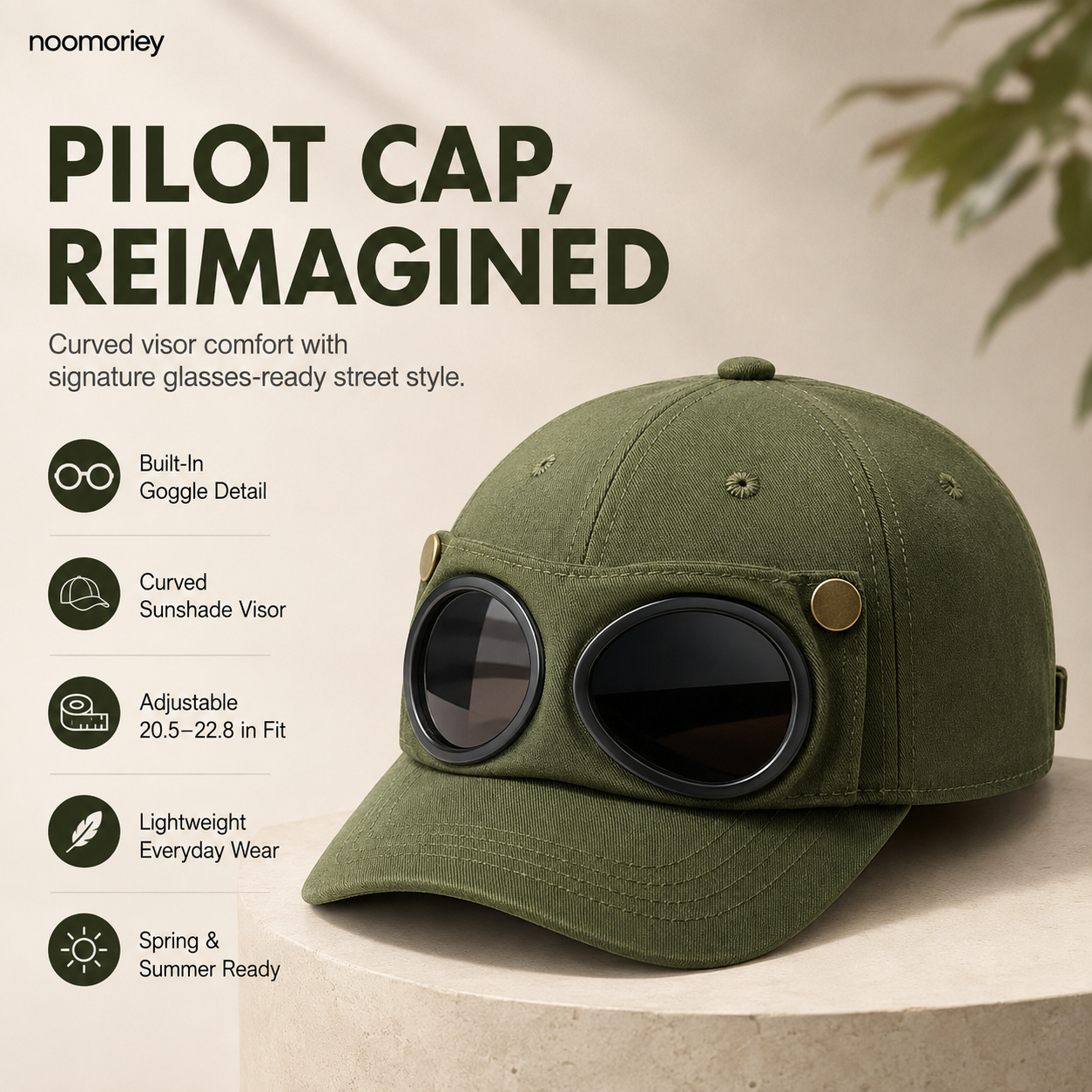 Ear-Style Aviator Baseball Cap – Streetwear Snapback Hat with Sun Protection