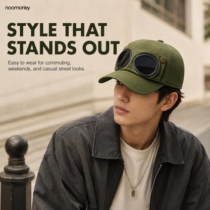 Ear-Style Aviator Baseball Cap – Streetwear Snapback Hat with Sun Protection