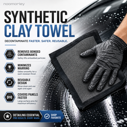 🚗 50% OFF Synthetic Clay Towel ✨ Fast Car Paint & Glass Decontamination