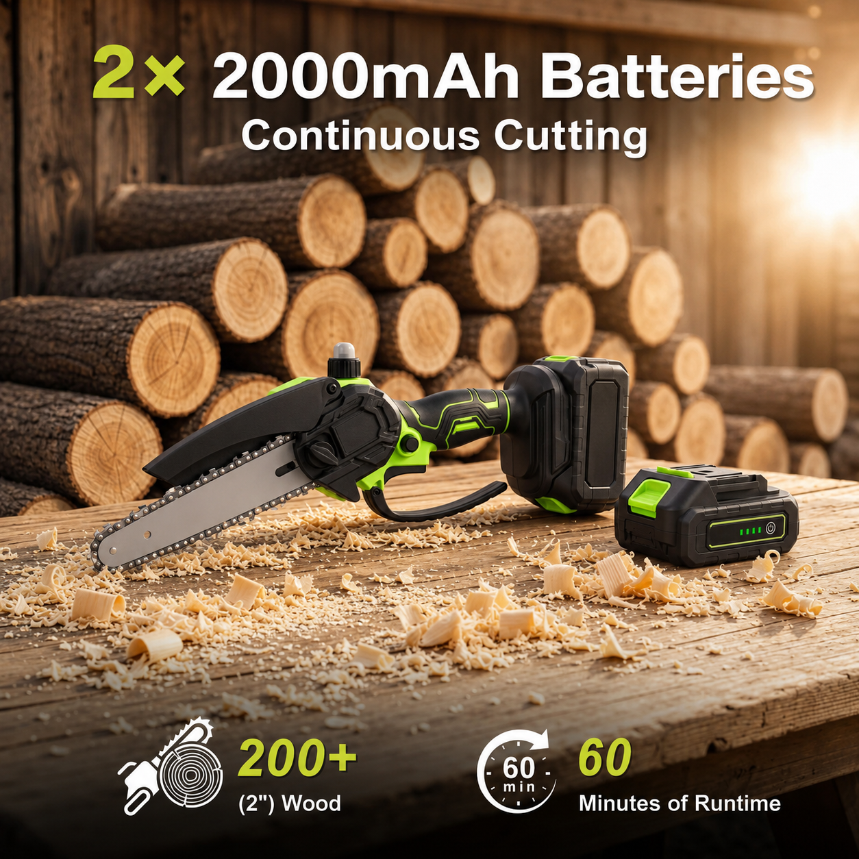 ⚡ SAVE 49% 🪚 6-Inch Cordless Mini Chainsaw 🌿 Lightweight Power for Easy Cutting