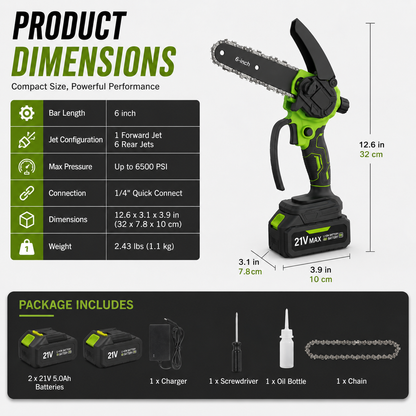 ⚡ SAVE 49% 🪚 6-Inch Cordless Mini Chainsaw 🌿 Lightweight Power for Easy Cutting