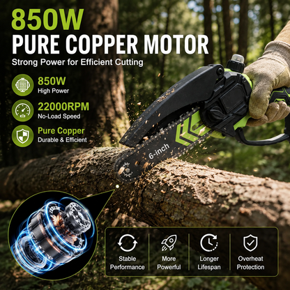 ⚡ SAVE 49% 🪚 6-Inch Cordless Mini Chainsaw 🌿 Lightweight Power for Easy Cutting