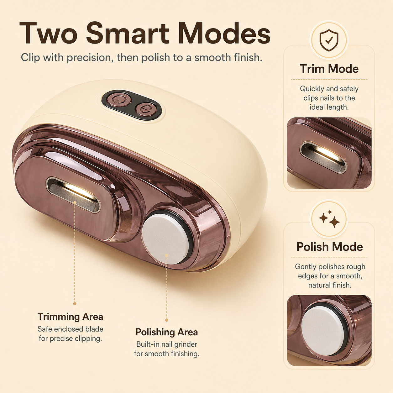 ✂️ LIMITED-TIME 50% OFF! 💅 2-in-1 Smart Electric Nail Clipper & Polisher 🌟