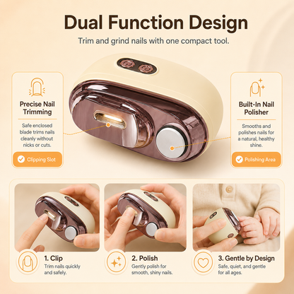 ✂️ LIMITED-TIME 50% OFF! 💅 2-in-1 Smart Electric Nail Clipper & Polisher 🌟