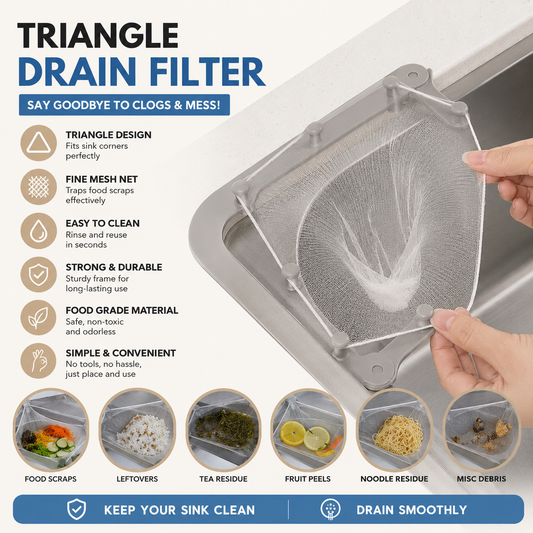 🗑️ Smart Kitchen Sink Food Scrap Strainer with 50 Disposable Mesh Bags – Helps Prevent Clogged Drains