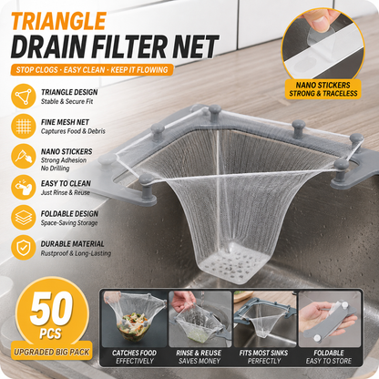 🗑️ Smart Kitchen Sink Food Scrap Strainer with 50 Disposable Mesh Bags – Helps Prevent Clogged Drains