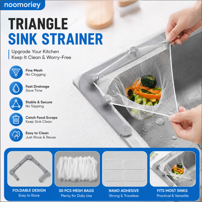 🗑️ Smart Kitchen Sink Food Scrap Strainer with 50 Disposable Mesh Bags – Helps Prevent Clogged Drains