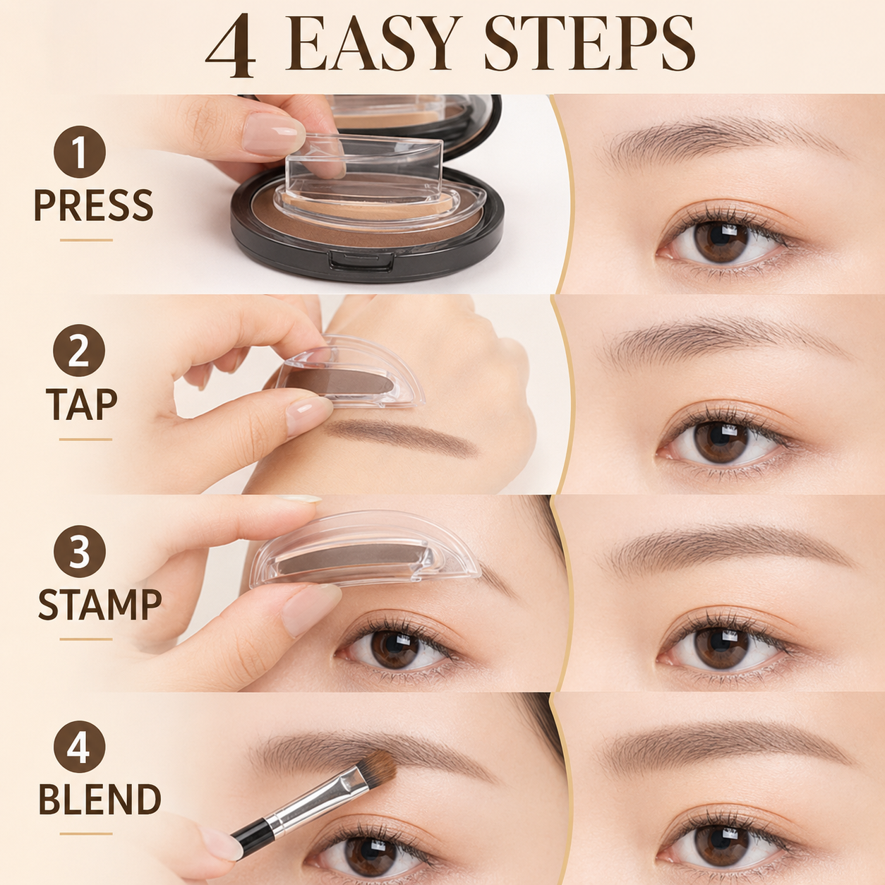 ✨ One-Step Eyebrow Stamp Kit – Waterproof, Smudge-Resistant Brow Powder for Beginners