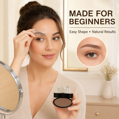 ✨ One-Step Eyebrow Stamp Kit – Waterproof, Smudge-Resistant Brow Powder for Beginners