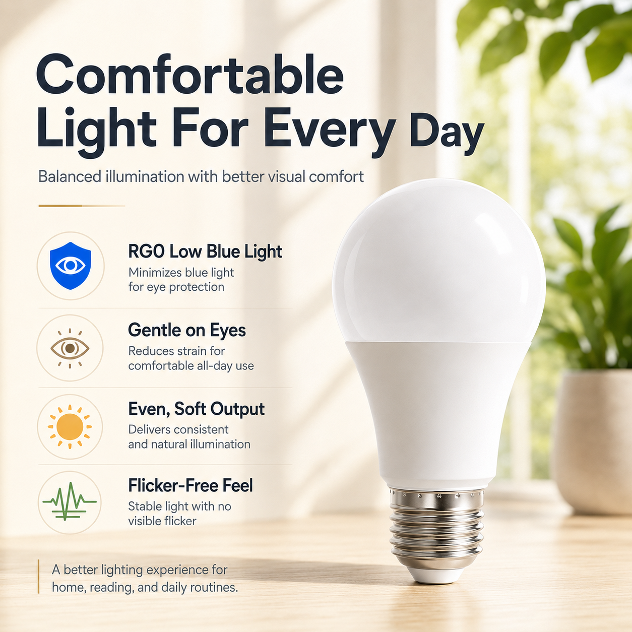 Rechargeable Emergency LED Light Bulb – 60W Equivalent E26 Battery Backup Bulb for Power Outages & Camping