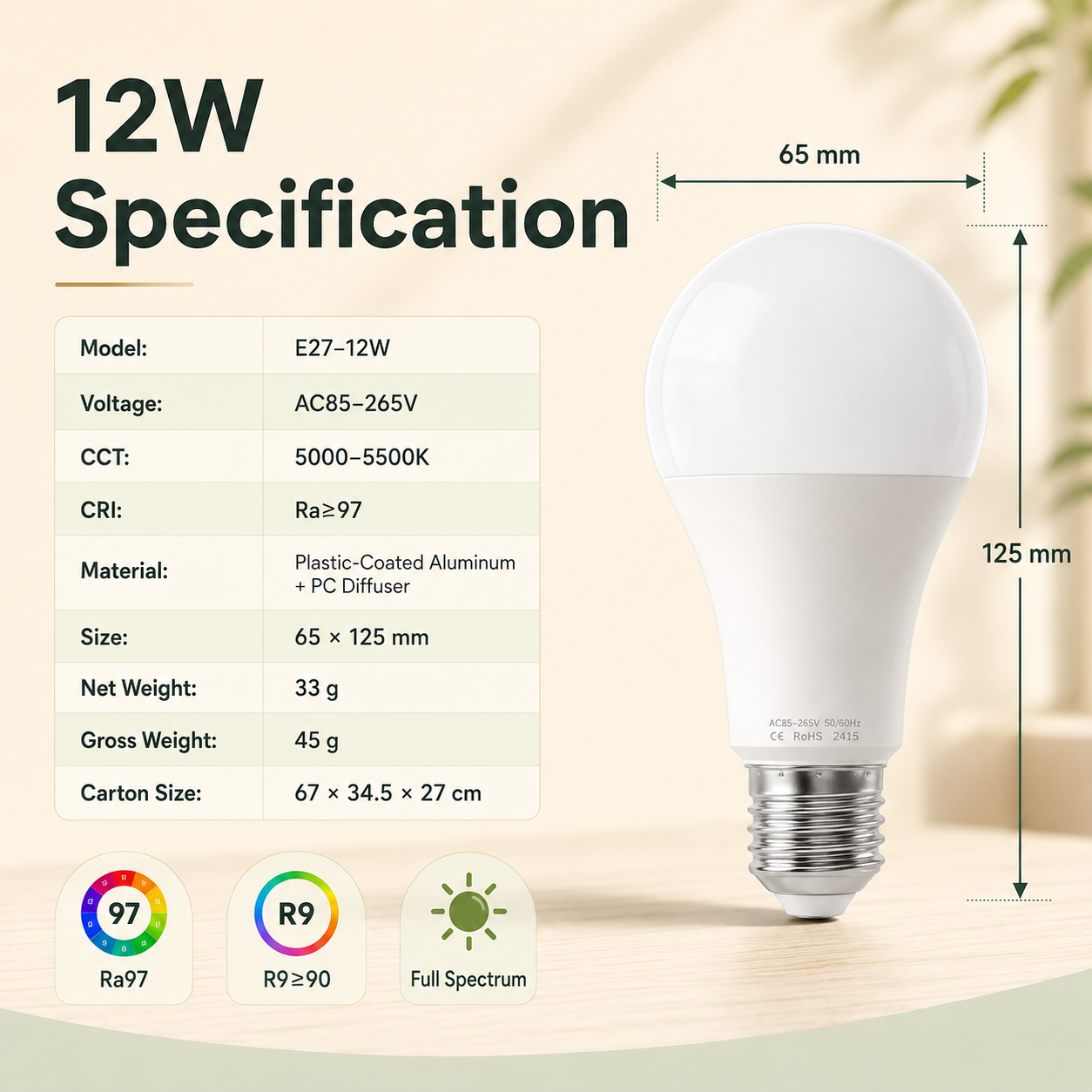 Rechargeable Emergency LED Light Bulb – 60W Equivalent E26 Battery Backup Bulb for Power Outages & Camping