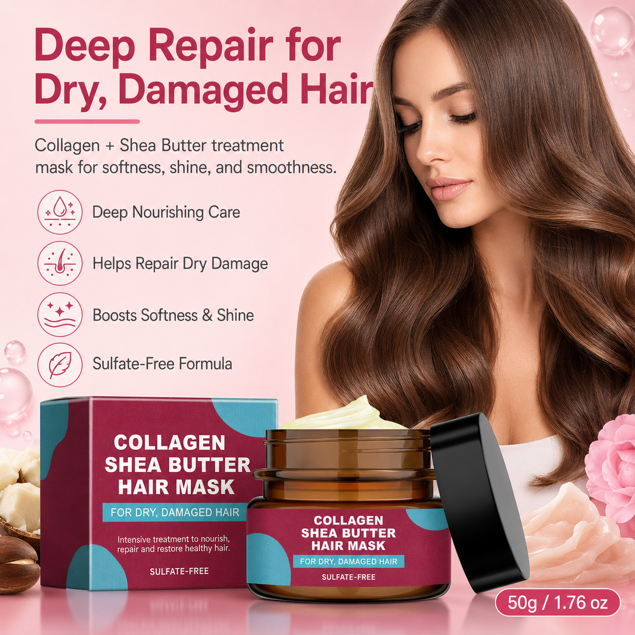✨ Keratin Repair Hair Mask – Deep Hydration for Softer, Smoother & Shinier Hair