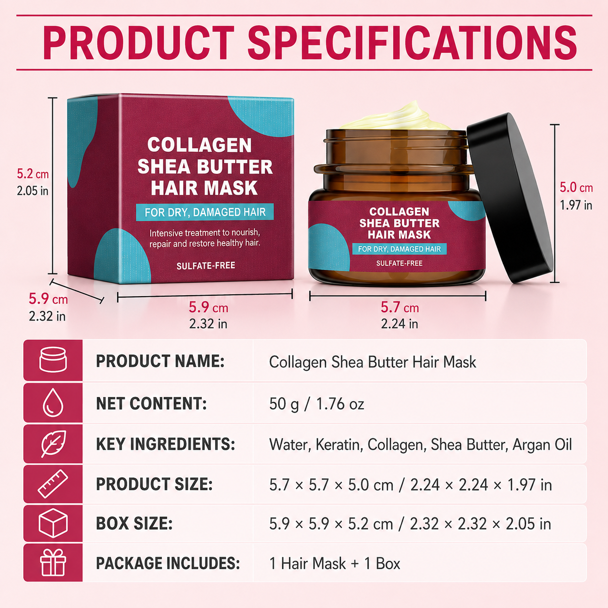 ✨ Keratin Repair Hair Mask – Deep Hydration for Softer, Smoother & Shinier Hair