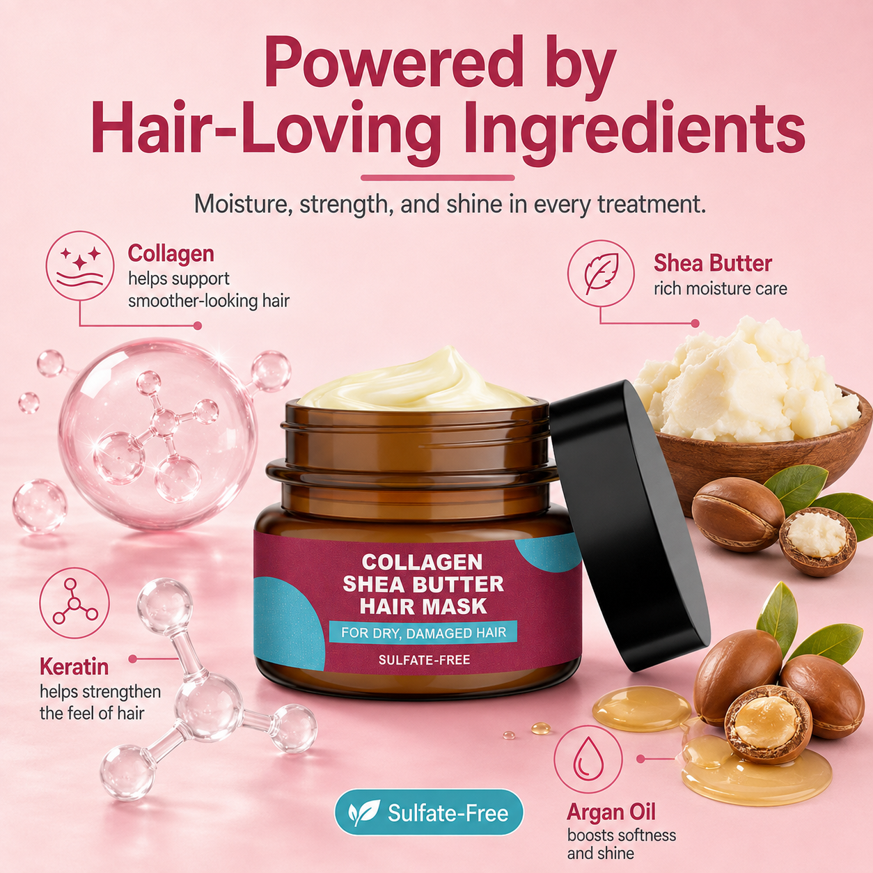 ✨ Keratin Repair Hair Mask – Deep Hydration for Softer, Smoother & Shinier Hair