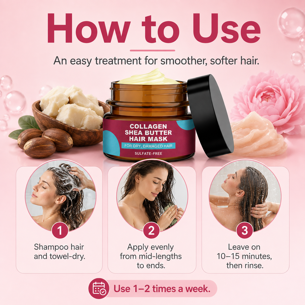 ✨ Keratin Repair Hair Mask – Deep Hydration for Softer, Smoother & Shinier Hair