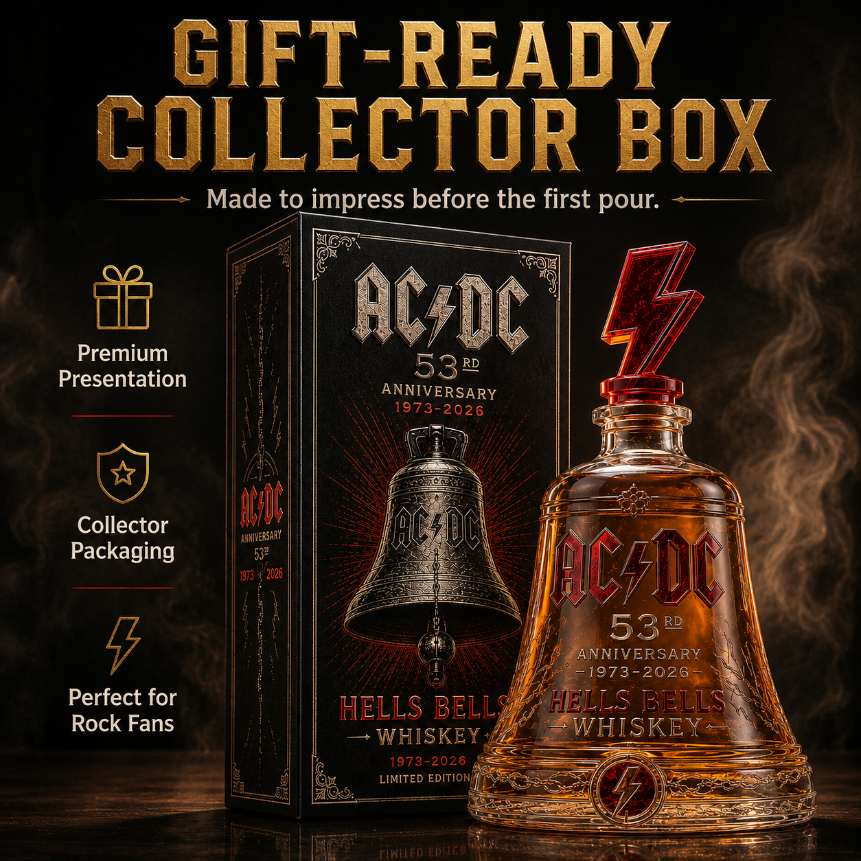 🎸AC/DC 53rd Anniversary 1973-2026-Rock-Inspired 53rd Anniversary Whiskey Decanter