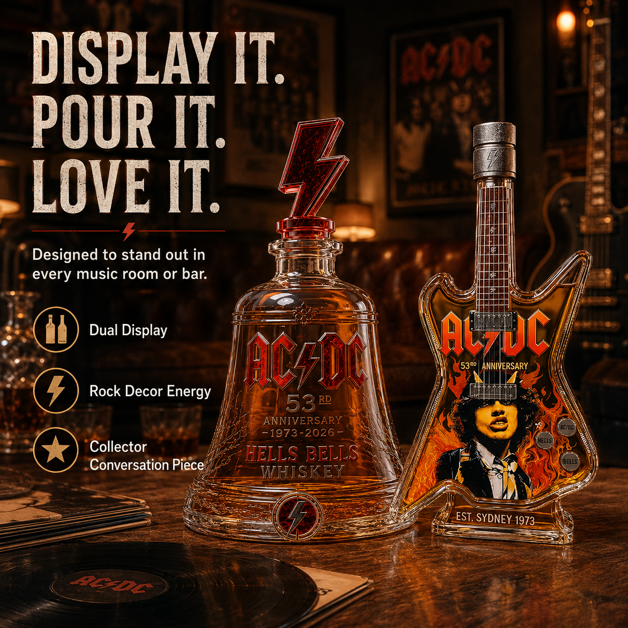 🎸AC/DC 53rd Anniversary 1973-2026-Rock-Inspired 53rd Anniversary Whiskey Decanter