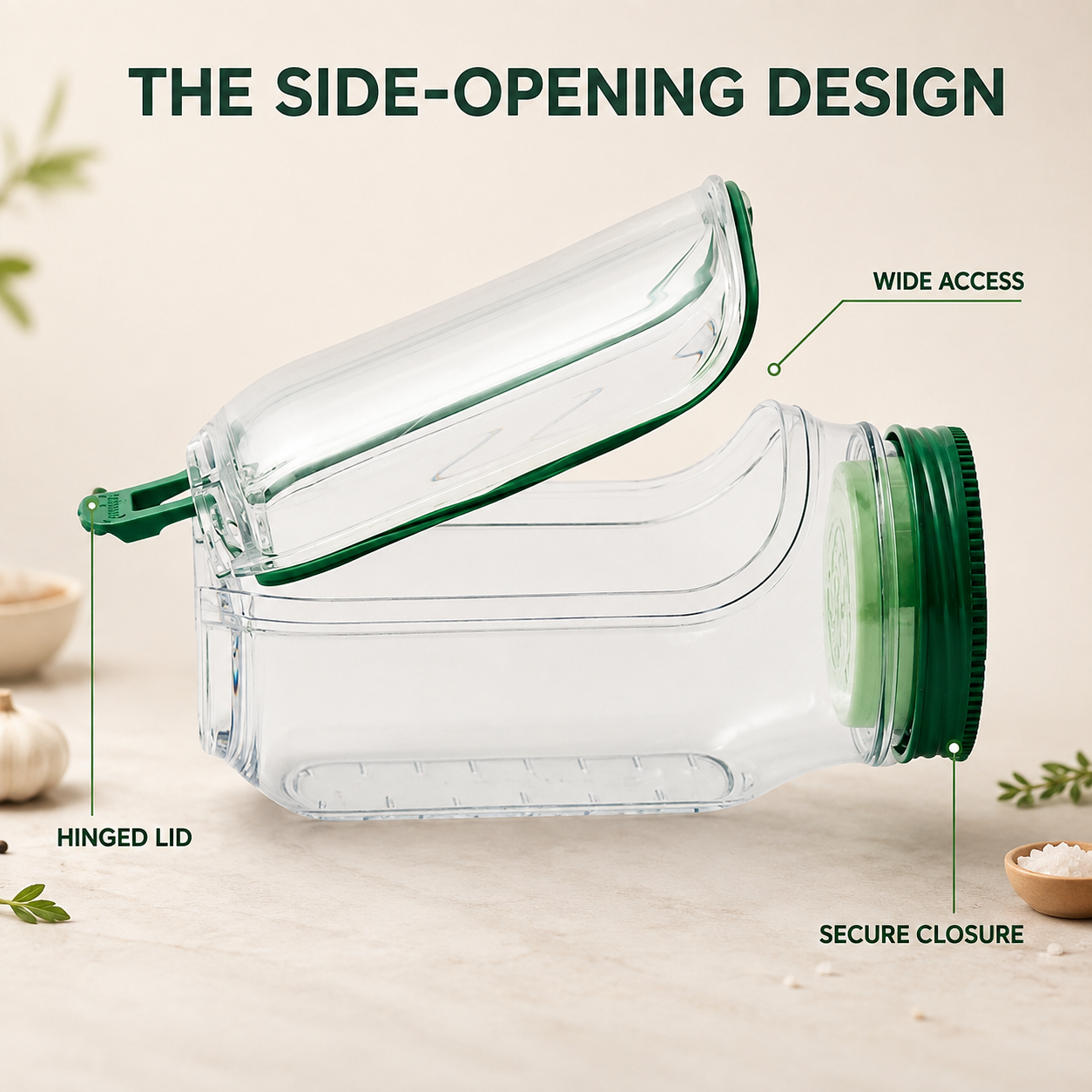 🥗 50% OFF Side-Opening Airtight Salad Jar – Fresh Layers Ready To Go