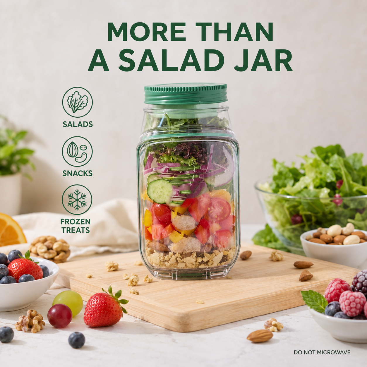 🥗 50% OFF Side-Opening Airtight Salad Jar – Fresh Layers Ready To Go