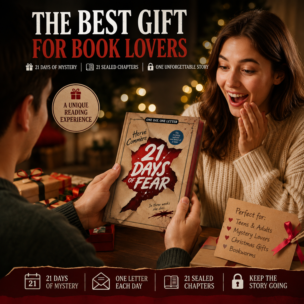 🎄📖 21 Days of Fear – Interactive 21-Day Mystery Advent Calendar Book with Sealed Daily Chapters 🔐😱