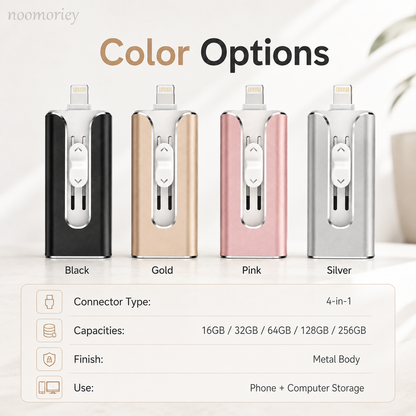 📱 50% OFF 4-in-1 Mobile USB Flash Drive – Back Up Photos & Free Up Space